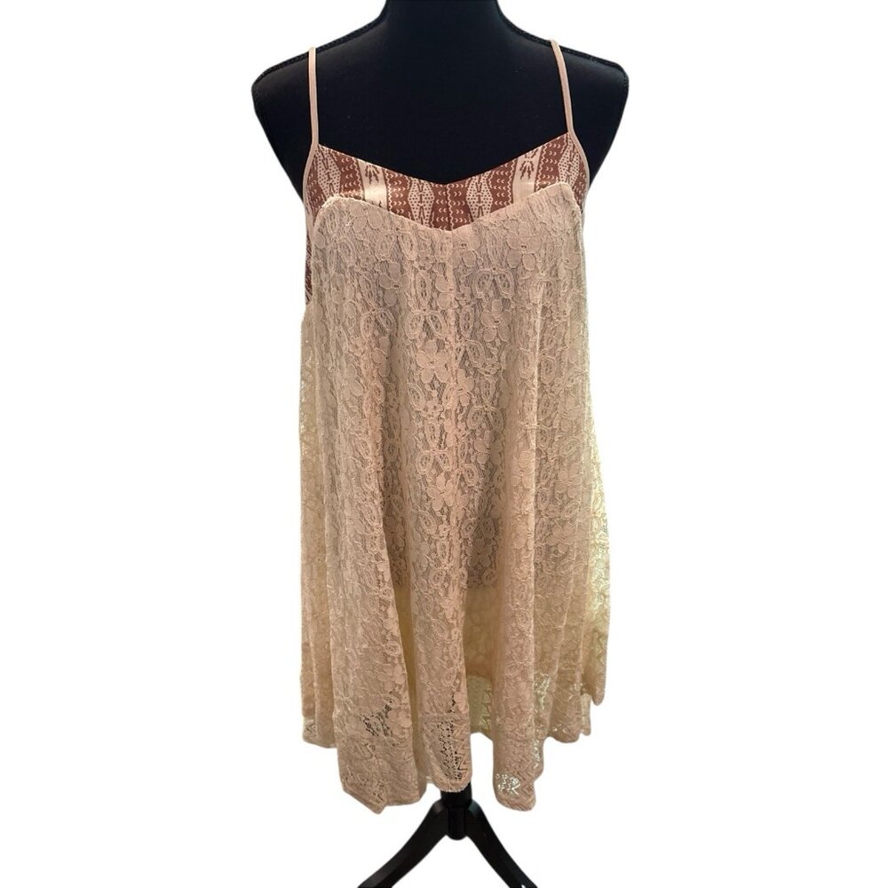 Flying Tomato Thin Adjustable Straps Baby Doll Lace Dress Size Large